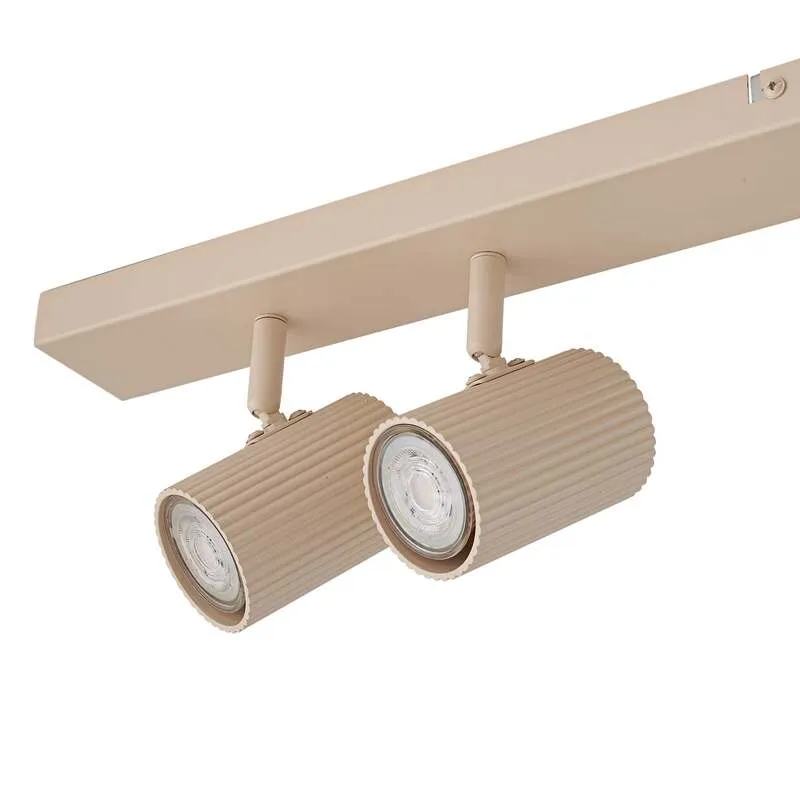 B-Ware Lindby Deckenstrahler Kardis 6-flammig LED Strahler dimmbar beige Metall 100cm