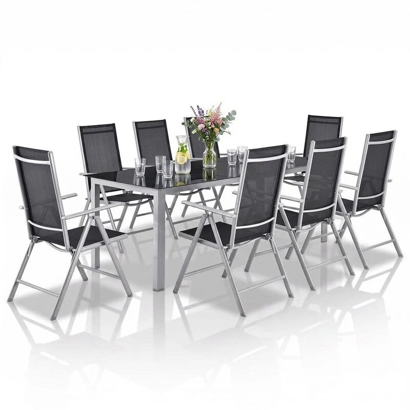 B-Ware Gartengarnitur Milano Gartenset 7-teilig Aluminium Tischgruppe UV-beständig