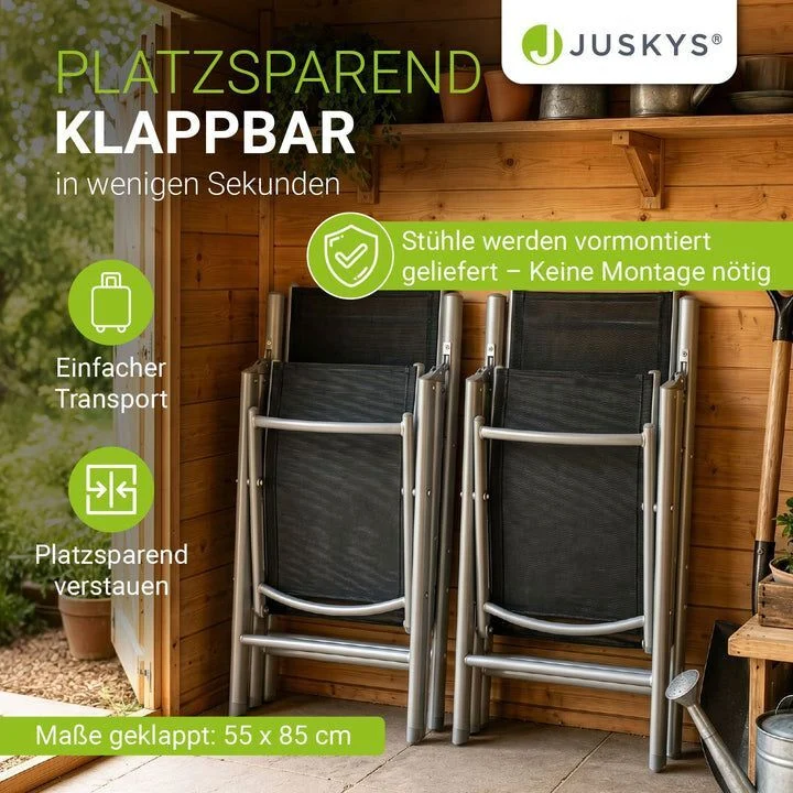 B-Ware Gartengarnitur Milano Gartenset 7-teilig Aluminium Tischgruppe UV-beständig