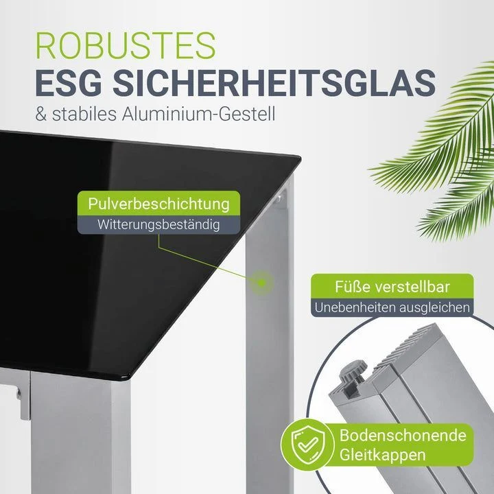B-Ware Gartengarnitur Milano Gartenset 7-teilig Aluminium Tischgruppe UV-beständig