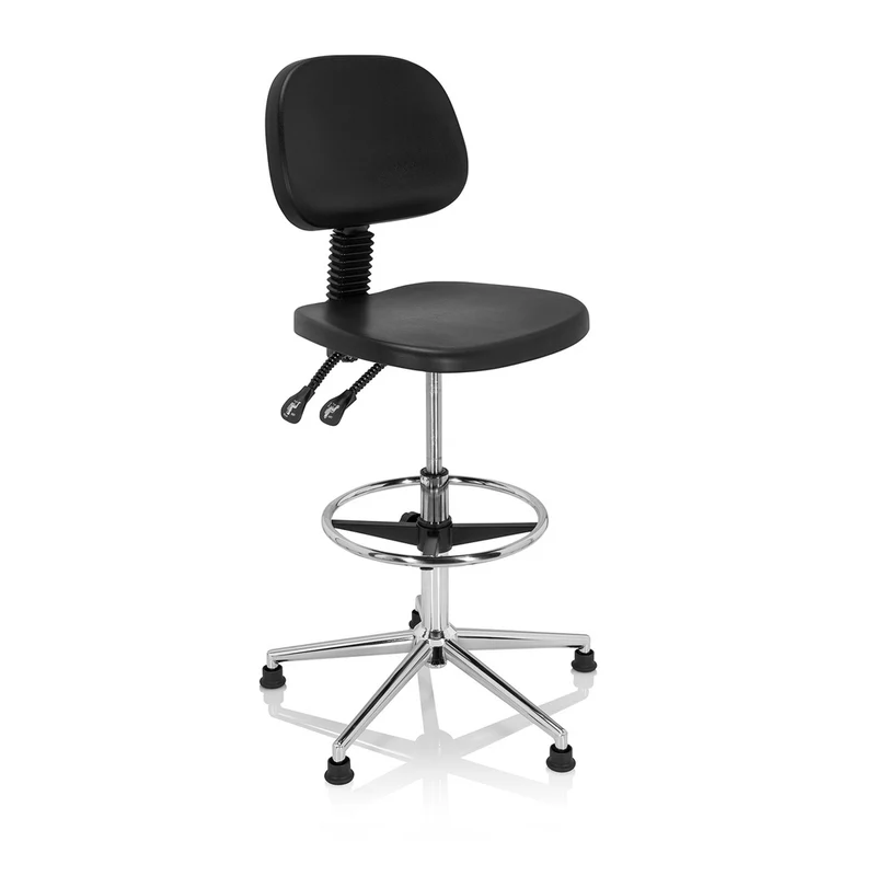 C-Ware hjh OFFICE Arbeitsstuhl Drehhocker Stuhl Hartschaum schwarz Chrom SIEHE TEXT