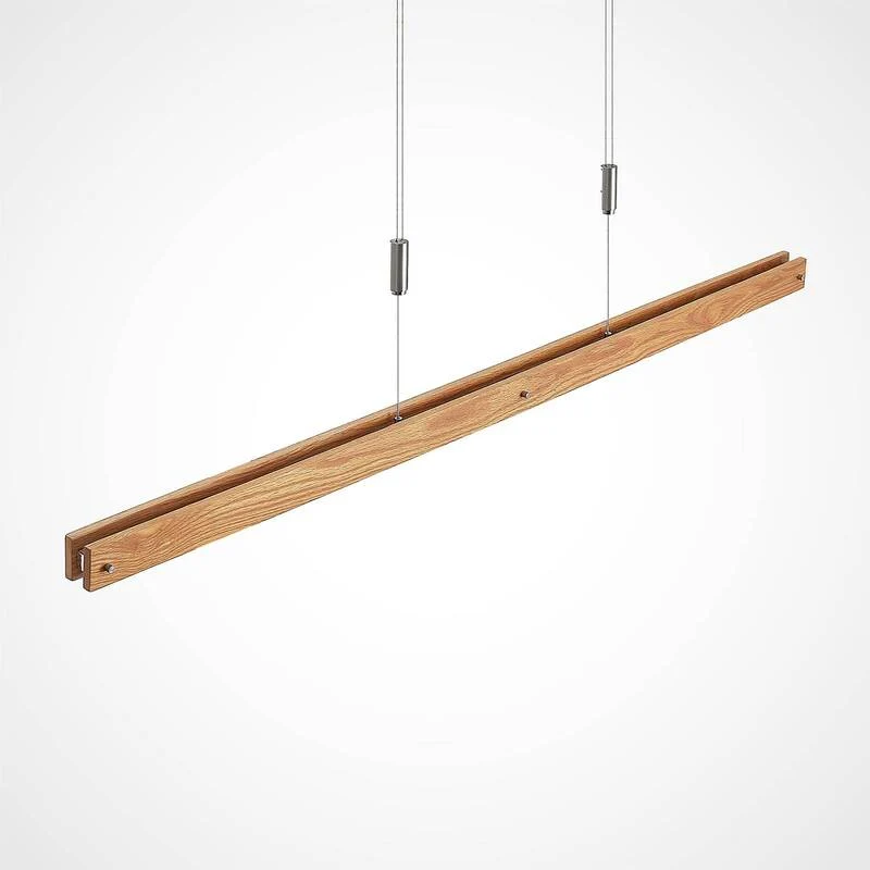 B-Ware Lindby Pendelleuchte Hängeleuchte LED Holz Nickel matt warmweiß dimmbar Eichenho