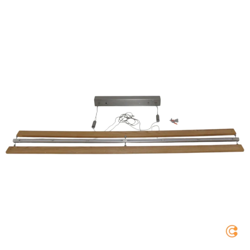 B-Ware Lindby Pendelleuchte Hängeleuchte LED Holz Nickel matt warmweiß dimmbar Eichenho