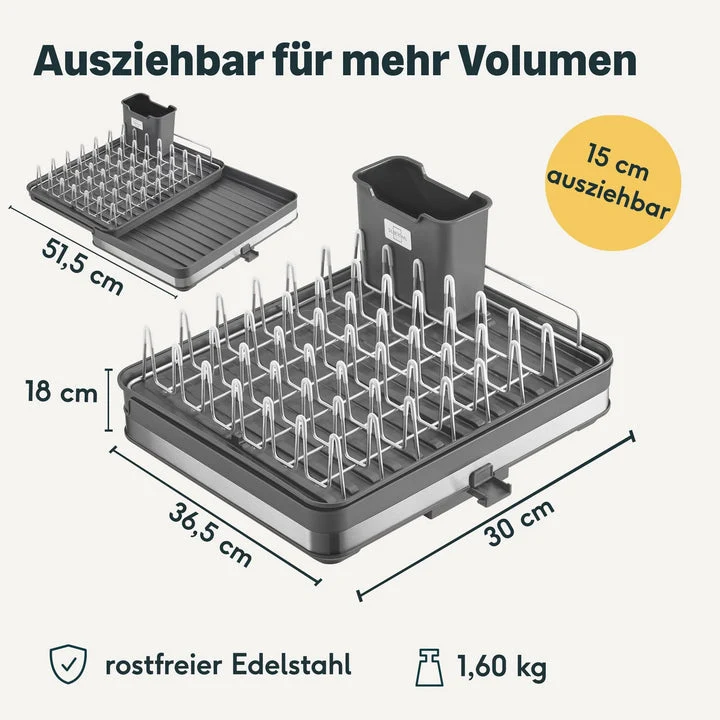 B-Ware Silberthal Abtropfgestell Geschirrständer Abtropfkorb Ausziehbar Rechteckig535