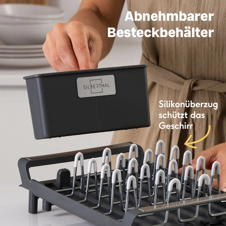 B-Ware Silberthal Abtropfgestell Geschirrständer rostfrei ausziehbar rechteckig71