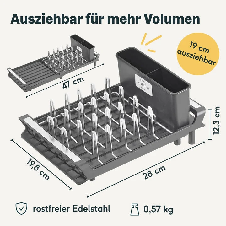 B-Ware Silberthal Abtropfgestell Geschirrständer rostfrei ausziehbar rechteckig71