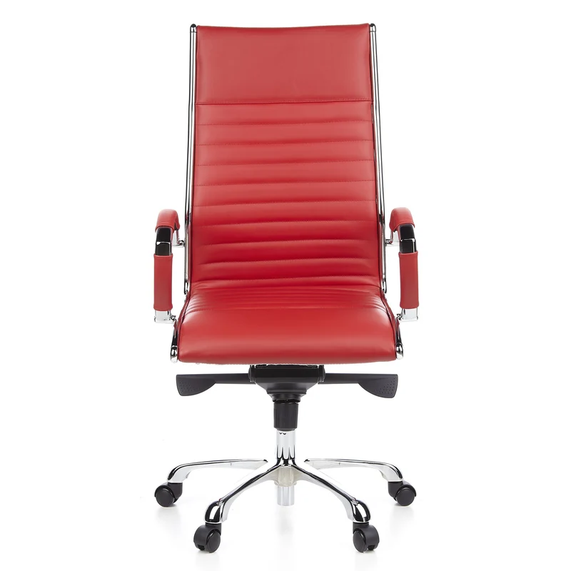 B-Ware hjh OFFICE Bürostuhl Chefsessel Stuhl PARMA 20 Leder rot chrom SIEHE TEXT/FOTO