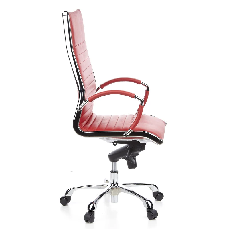 B-Ware hjh OFFICE Bürostuhl Chefsessel Stuhl PARMA 20 Leder rot chrom SIEHE TEXT/FOTO