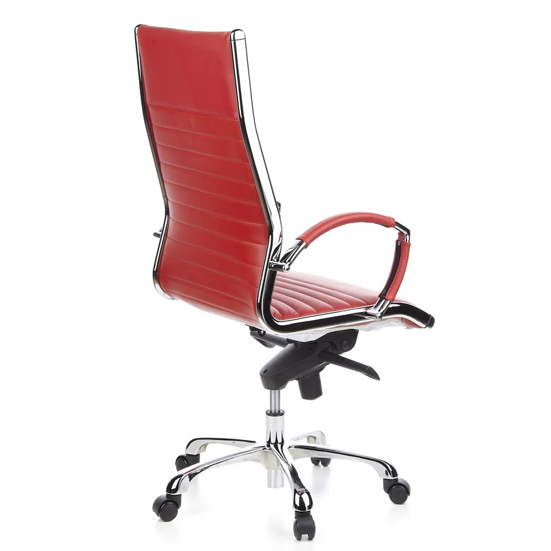 B-Ware hjh OFFICE Bürostuhl Chefsessel Stuhl PARMA 20 Leder rot chrom SIEHE TEXT/FOTO