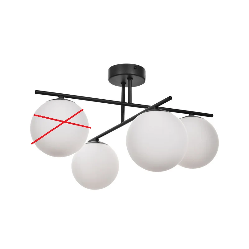 B-Ware Aurora Deckenleuchte Lampe schwarz Glas Ø 50 cm E14 SIEHE TEXT/FOTO