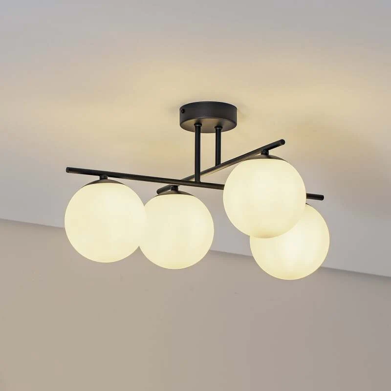 B-Ware Aurora Deckenleuchte Lampe schwarz Glas Ø 50 cm E14 SIEHE TEXT/FOTO