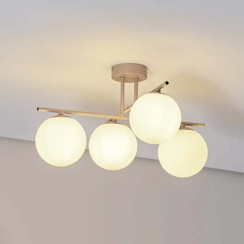 B-Ware Aurora Deckenleuchte Lampe Deckenlampe beige Ø 50 cm 4 flammig SIEHE TEXT/FOTO