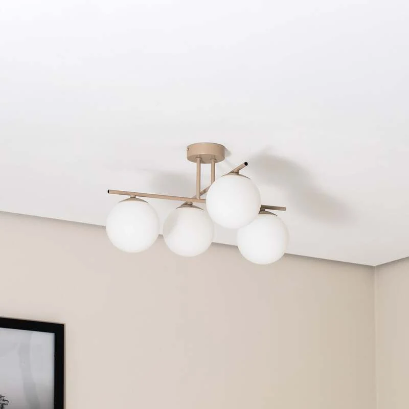 B-Ware Aurora Deckenleuchte Lampe Deckenlampe beige Ø 50 cm 4 flammig SIEHE TEXT/FOTO
