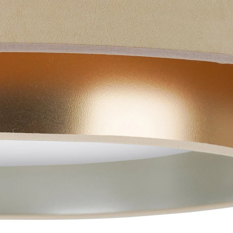 B-Ware Duolla Deckenleuchte Lampe LED Luneta Fernbedienung Samt beige gold dimmbar