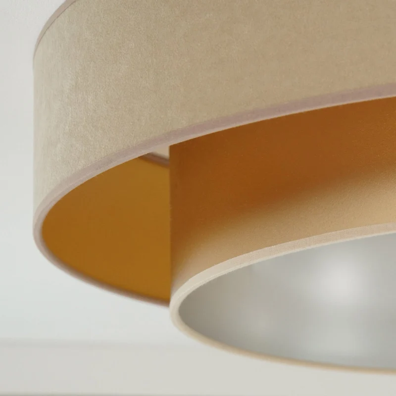 B-Ware Duolla Deckenleuchte Lampe LED Luneta Fernbedienung Samt beige gold dimmbar