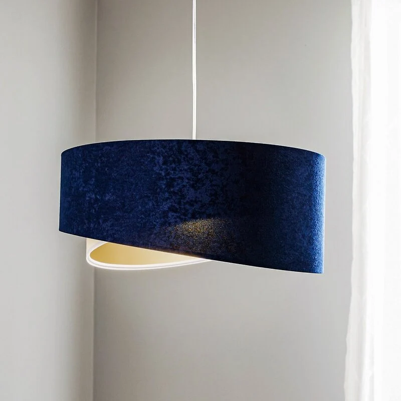 B-Ware Maco Design Pendellampe Vivien Hängelampe Leuchte dreifarbig blau beige gold