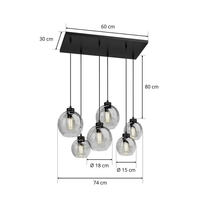 B-Ware Euluna Hängeleuchte Cubus Hängelampe Lampe Leuchte sechsflammig SIEHE TEXT/F319