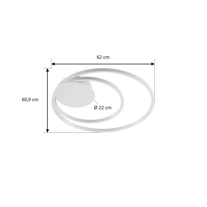 C-Ware Lindby Deckenleuchte Lampe LED rund weiß matt Nerwin Aluminium dimmbar