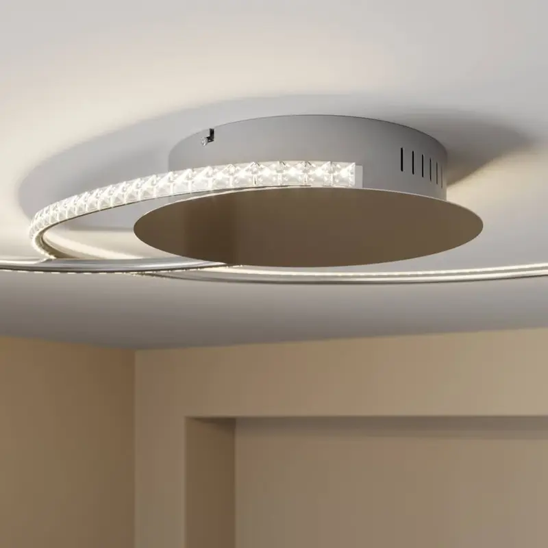 B-Ware Lindby Deckenleuchte Deckenlampe LED Joline Kristall Metall chrom 3 STÜCK