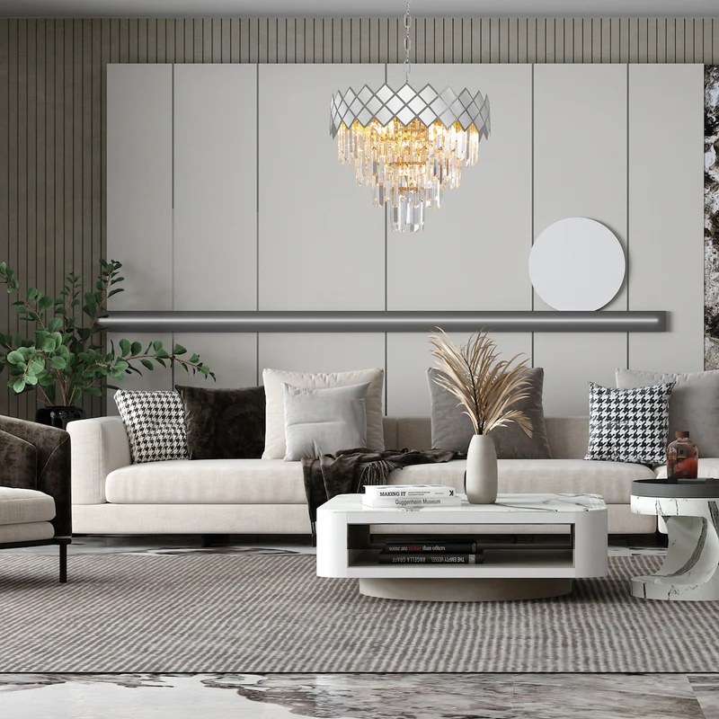 B-Ware Kronleuchter Lampe Leuchte CARISMA CHROME E14 Hängeleuchte 9 Flammig Wohnzimmer