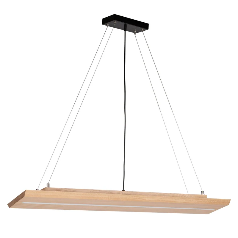 B-Ware Envostar Pendelleuchte Hängelampe LED Eiche Metall Holz schwarz Tribe808