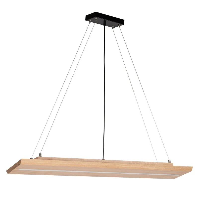 B-Ware Envostar Pendelleuchte Hängelampe LED Eiche Metall Holz schwarz Tribe808