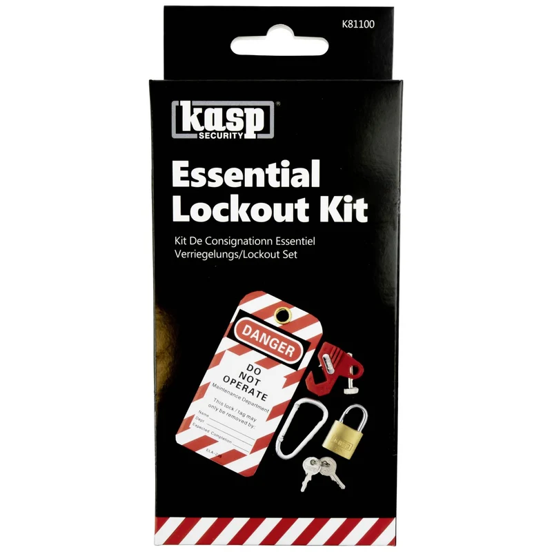 B-Ware Kasp Verriegelungsset Lockoutset Schlüsselschloss Messing 145 mm Schloss 7 SETS