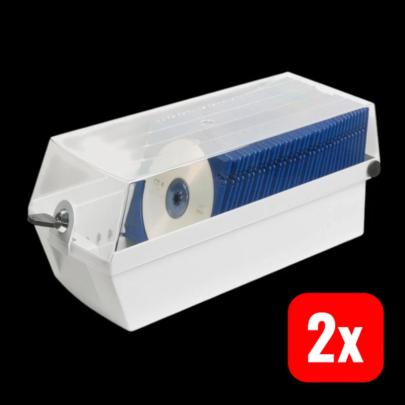 B-Ware HAN Kunststoff Polystyrol Lichtgrau 168 x 150 x 365 mm 60 CD Box 2 STÜCK