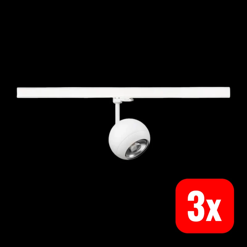 B-Ware SLV Spot Schienenstrahler Light Eye 3phasig GU10 LED weiß 150 mm drehbar 3 STÜCK