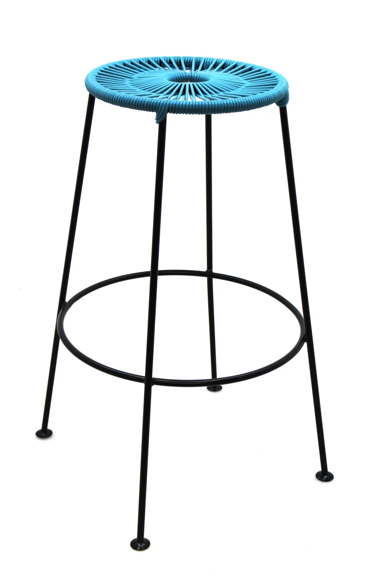 B-Ware OK Design Acapulco Bar Stool 75 cm Petroleum Blue Barhocker Hocker Blau Sitz