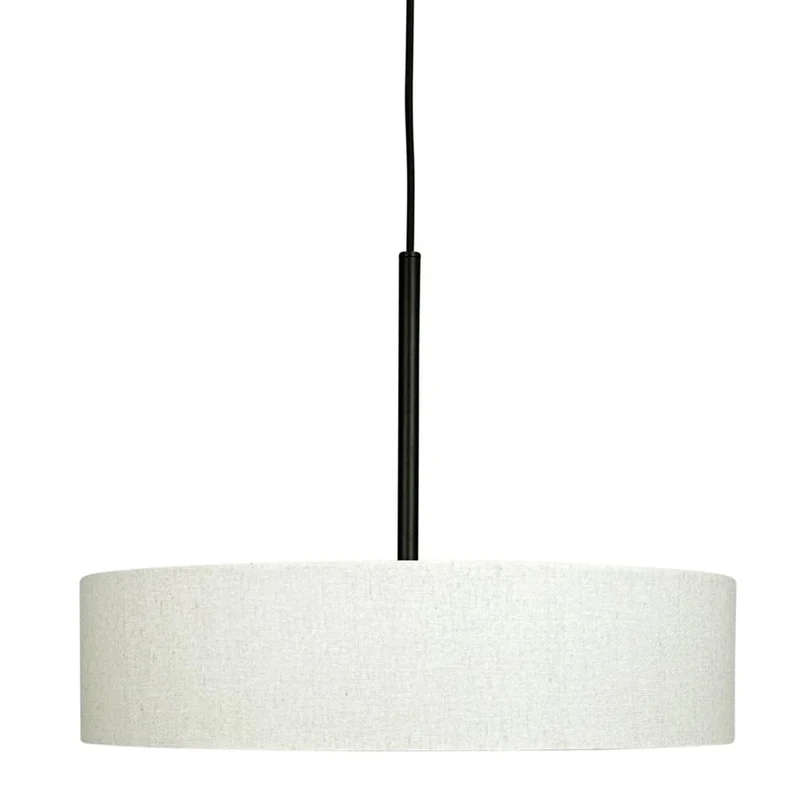 B-Ware Dyberg Larsen Pendelleuchte Hängelampe Calix Stoffschirm Natur Schwarz 3-flg 757
