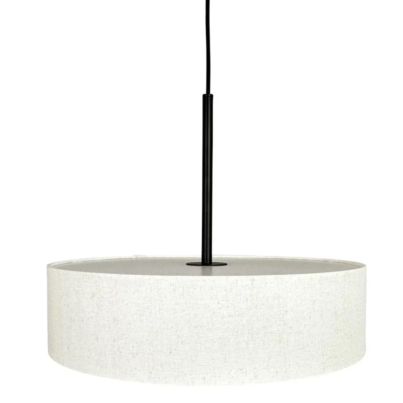B-Ware Dyberg Larsen Pendelleuchte Hängelampe Calix Stoffschirm Natur Schwarz 3-flg 757