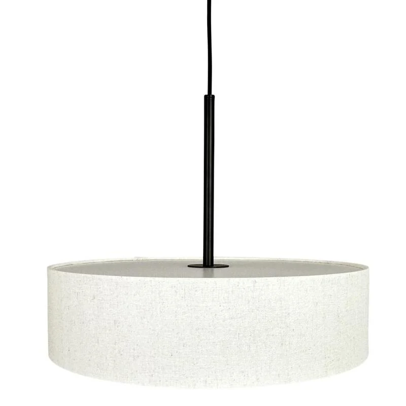 B-Ware Dyberg Larsen Pendelleuchte Hängelampe Calix Stoffschirm Natur Schwarz 3-flg 757