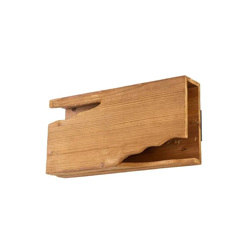 B-Ware Lucande Wandleuchte Tarry LED Wandlampe Holz 2-flammig dimmbar 45cm braun