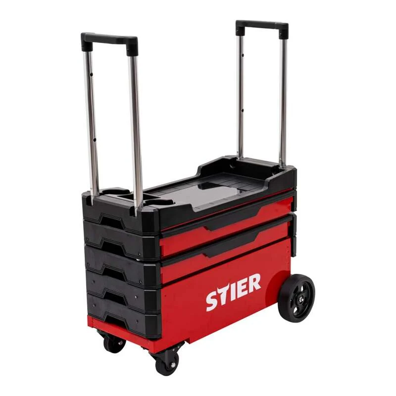 B-Ware STIER Montagewagen klappbar 80kg Tragkraft Werkstattwagen mit Schubladen Räder