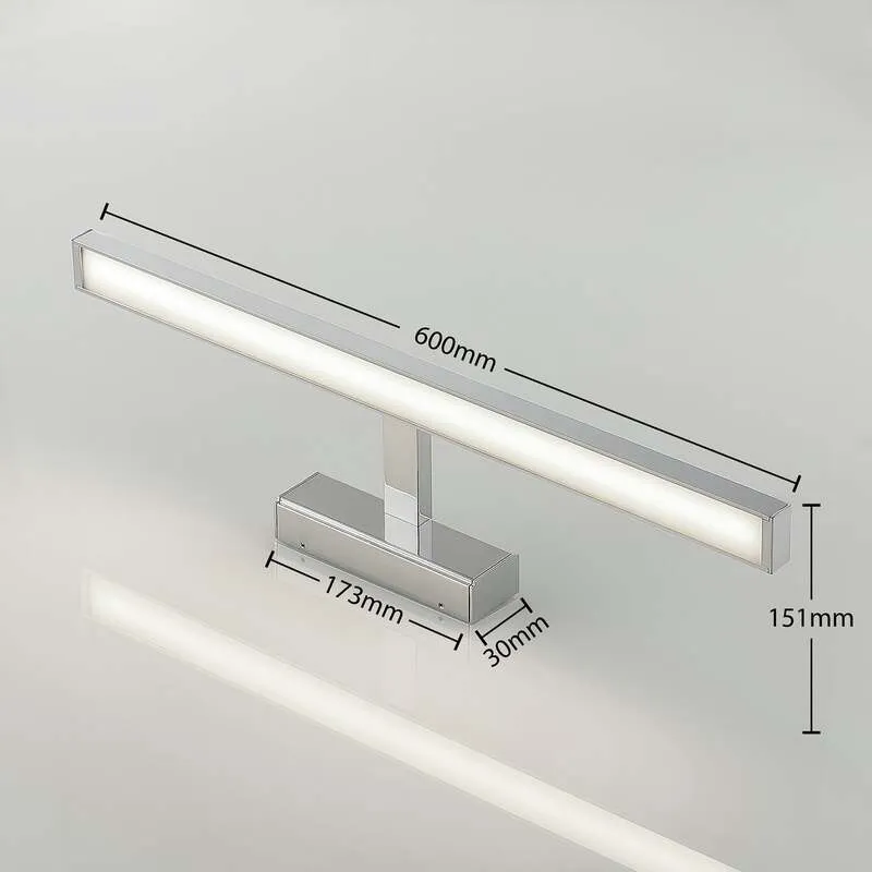B-Ware Lindby LED-Spiegelleuchte Jukka Wandleuchte chrom warmweiß 60cm IP44 Badezimmer