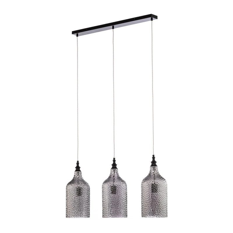 B-Ware Lindby Hängeleuchte Pendellampe Drakar 3-flg grau Glas Ø 19,5 cm