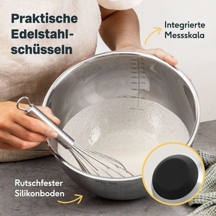 B-Ware SILBERTHAL Salatschüssel Schüssel Set Edelstahl Servierschüssel stapelbar
