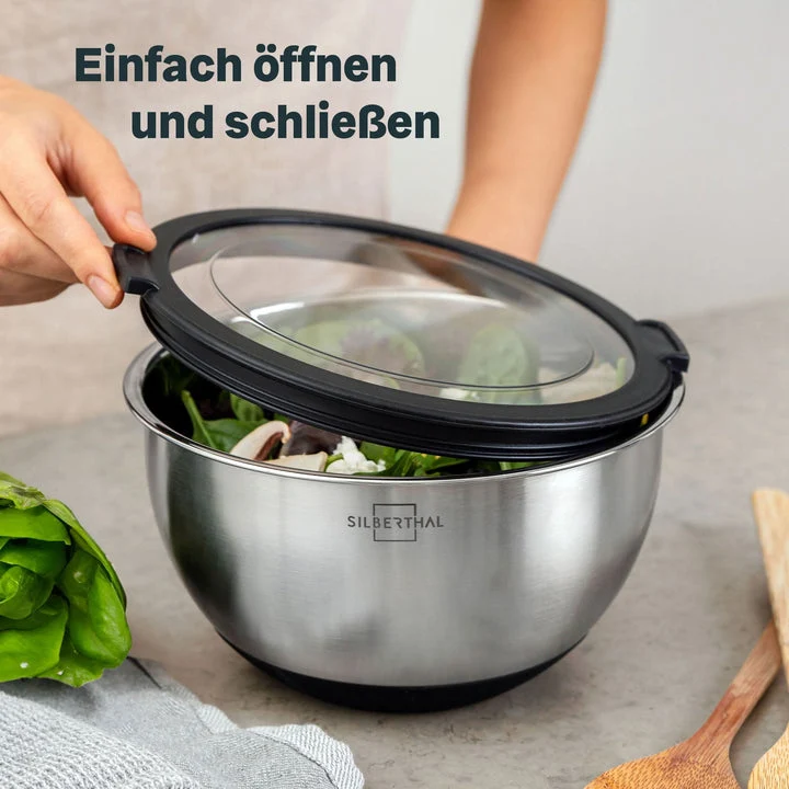 B-Ware SILBERTHAL Salatschüssel Schüssel Set Edelstahl Servierschüssel stapelbar
