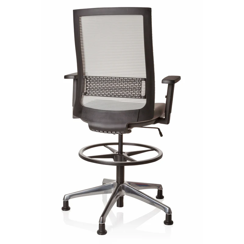 B-Ware hjh OFFICE Arbeitsstuhl Counterstuhl Drehstuhl TOP WORK 99 Netzstoff grau h34