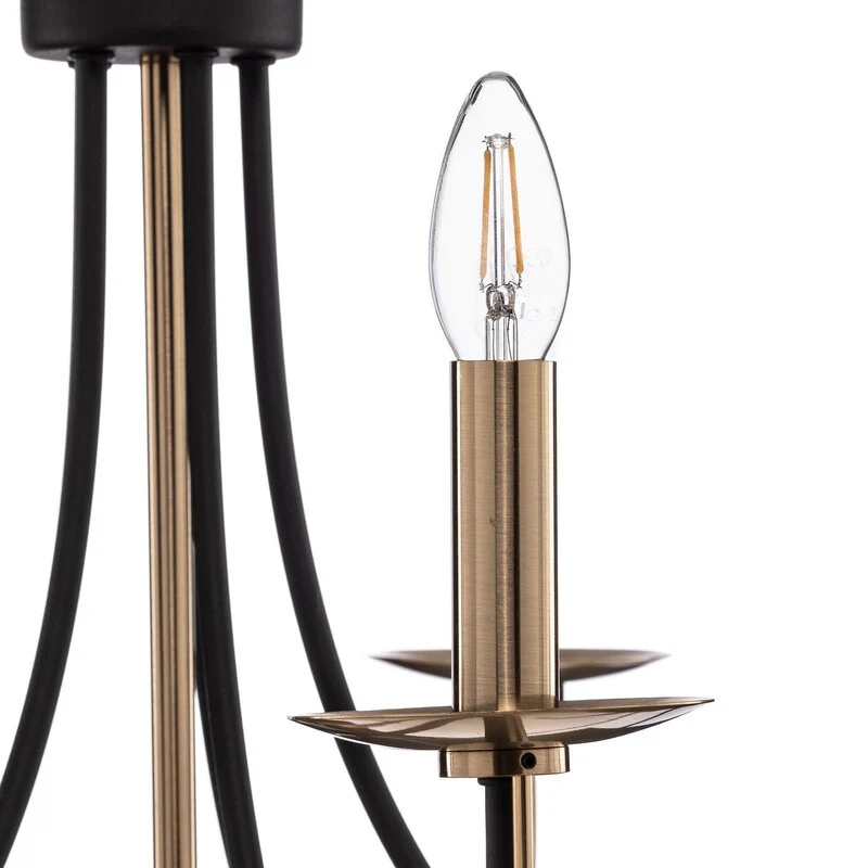 B-Ware Kronleuchter Ferra messing antik fünfflammig Deckenlampe SIEHE TEXT/FOTO