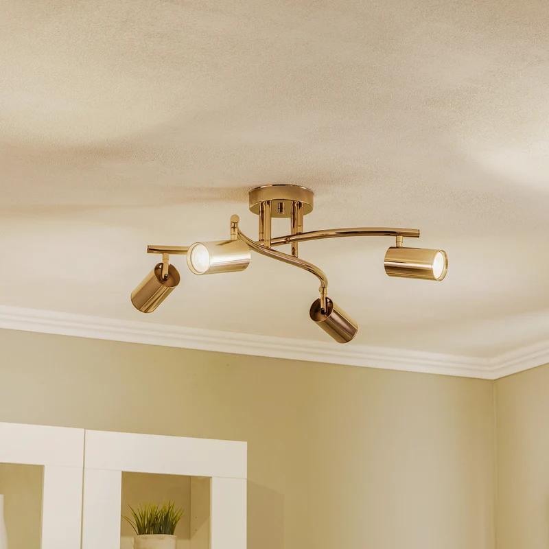 B-Ware Lucea Deckenstrahler Spotte Deckenlampe Lampe gold 4-flammig Leuchte GU10
