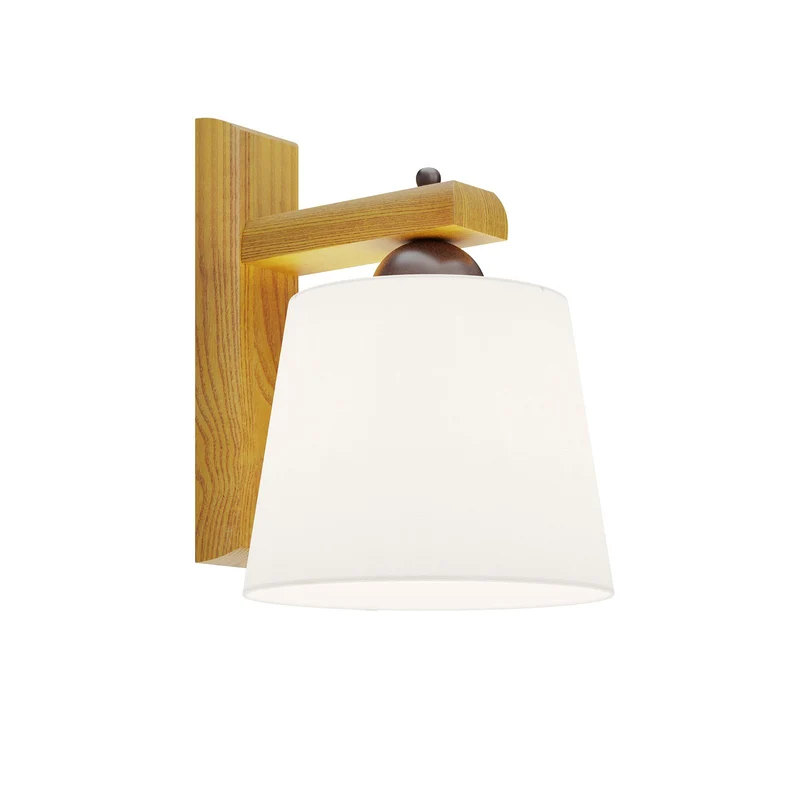 B-Ware Euluna Wandleuchte Sweden mit Holzgestell eiche rustikal Wandlampe Lampe Leuc141