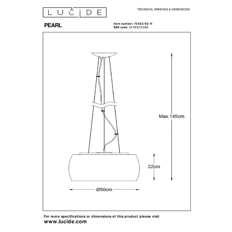 D-Ware Lucide Hängeleuchte Pearl Pendelleuchte Lampe Deckenlampe Licht SIEHE TEXT/FOTO