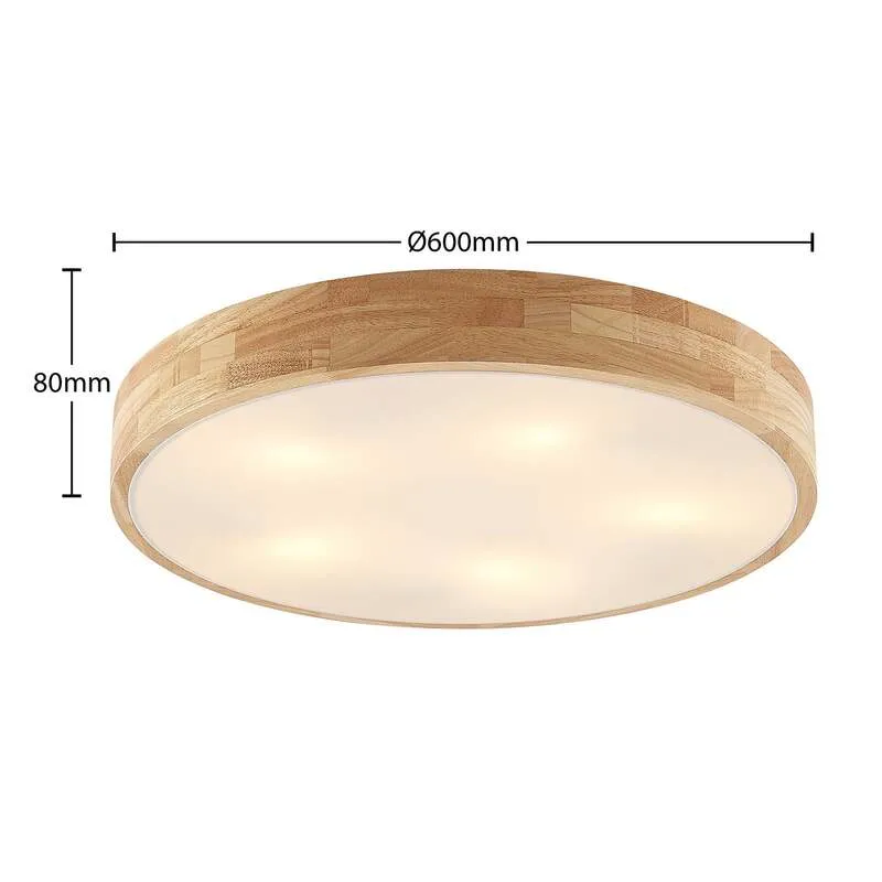 B-Ware Lindby Tanju Deckenlampe Lampe Leuchte E27 Eiche hell weiß SIEHE TEXT/FOTO