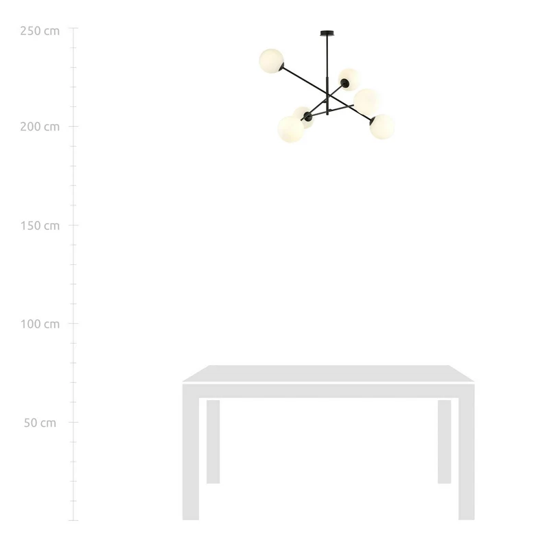 B-Ware Deckenleuchte Linear schwarz/opal sechsflammig Deckenlampe Lampe SIEHE TEXT/FOTO