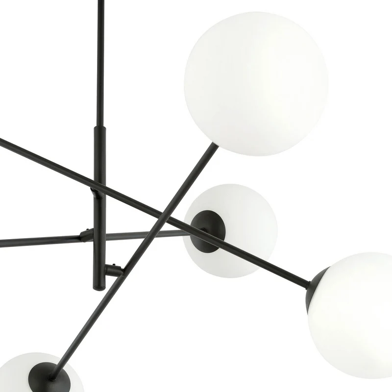 B-Ware Deckenleuchte Linear schwarz/opal sechsflammig Deckenlampe Lampe SIEHE TEXT/FOTO