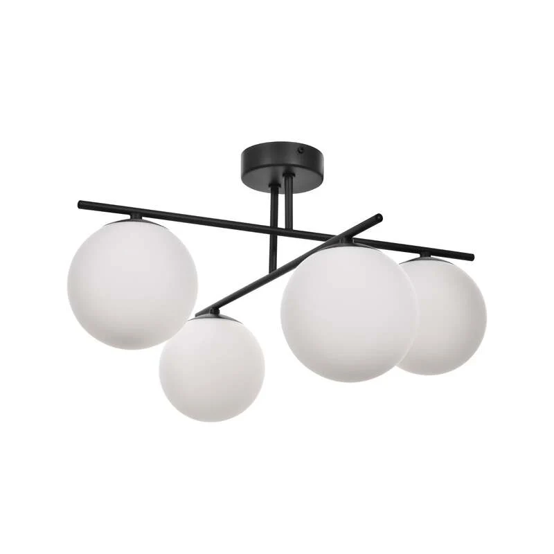 B-Ware Aurora Deckenleuchte Lampe schwarz Glas Ø 50 cm 4 flammig E14 SIEHE TEXT/FOTO327