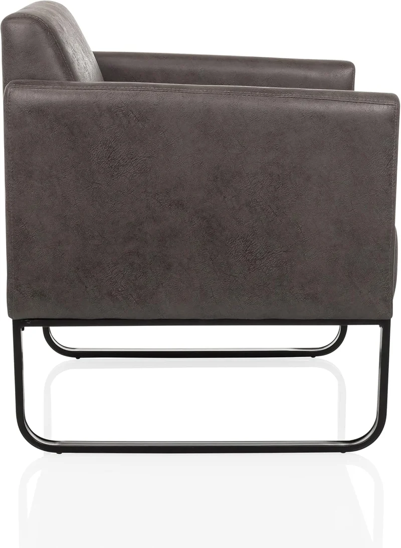 B-Ware hjh OFFICE Loungesessel Aruba Retro Kunstleder mit Armlehnen Möbel Sitzmöbel
