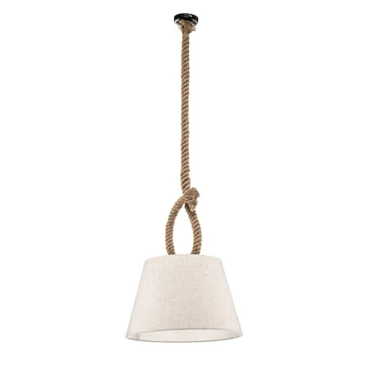 B-Ware Näve Hängeleuchte Rope Deckenlampe Pendelleuchte mit Naturseil und Textilschirm